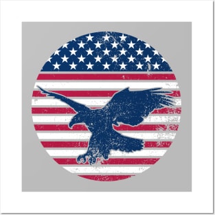 American Flag with Eagle Posters and Art
